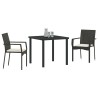 Ensemble de Chaises de Jardin 3 pcs Noir 80 x 80 x 73 cm 