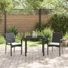 Ensemble de Chaises de Jardin 3 pcs Noir 80 x 80 x 73 cm 