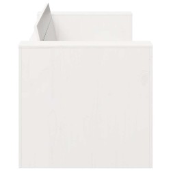 Canapé de jardin 2 places 134x60x62 cm blanc en bois massif de pin 