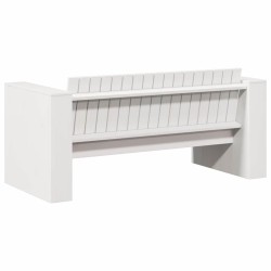 Canapé de jardin 2 places 134x60x62 cm blanc en bois massif de pin 