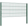 Panneau de clôture avec poteaux Fer 3,4 x 0,8 m Vert 