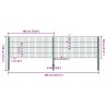 Panneau de clôture avec poteaux Fer 3,4 x 0,8 m Vert 