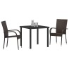Ensemble de salle à manger pour jardin 3 pcs Marron Rotin PE 
