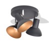 Plafonnier pour 3 ampoules E27 Noir et doré 