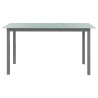 Table de jardin Gris clair 150x90x74 cm Aluminium et verre 