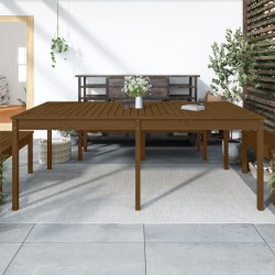 Table de jardin marron miel 203,5x100x76 cm bois massif de pin 