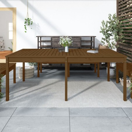 Table de jardin marron miel 203,5x100x76 cm bois massif de pin 