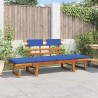 Banc de jardin avec coussins 2-en-1 190 cm Bois solide d'acacia 