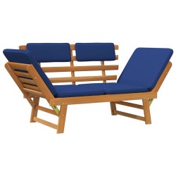 Banc de jardin avec coussins 2-en-1 190 cm Bois solide d'acacia 