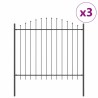 Clôture de jardin avec un arc - Grise, 5,1 x 1,25 m, en acier 