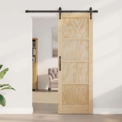 Porte coulissante avec kit de quincaillerie 'ORKDAL'en pin massif 