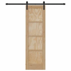 Porte Coulissante avec Kit de Quincaillerie 61x198.5 cm Bois Massif de Pin 