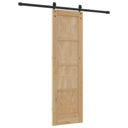Porte Coulissante avec Kit de Quincaillerie 61x198.5 cm Bois Massif de Pin 