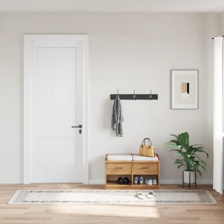 Tapis lavable antidérapant 80x300 cm Beige clair 