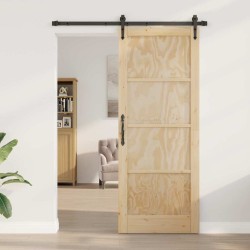 Porte coulissante avec quincaillerie 'ORKDAL'en bois massif de pin. 