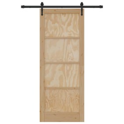 Porte coulissante avec quincaillerie 'ORKDAL'en bois massif de pin. 