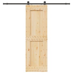 Porte coulissante et kit de quincaillerie 70x210 cm pin massif 