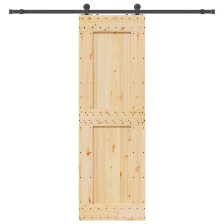 Porte coulissante et kit de quincaillerie 70x210 cm pin massif 