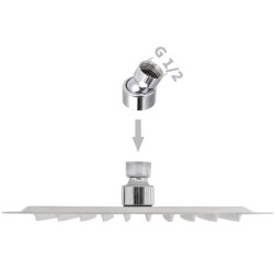 Pomme de douche plongeante 2 pcs Acier inoxydable 20x20 cm  
