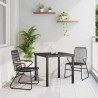 Ensemble de salle à manger de jardin 3 pièces en rotin noir 