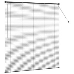 Store de Fenêtre avec des rideaux Autre Noir 160 x 175 cm Aluminium 