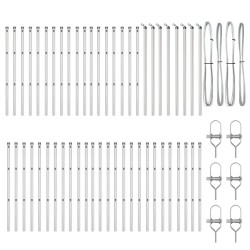 Poteaux de clôture 52 pièces Ø32 mm 80 cm en acier galvanisé 