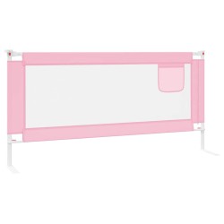 Barrière de sécurité de lit d'enfant Rose 190x25 cm Tissu 