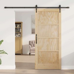 Porte coulissante avec quincaillerie 'ORKDAL'en bois massif de pin 
