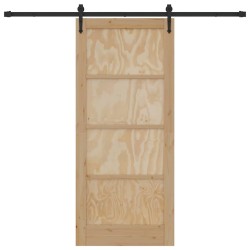 Porte coulissante avec quincaillerie 'ORKDAL'en bois massif de pin 