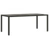 Table de jardin dessus en verre Noir 190x90x75cm Résine tressée 