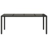 Table de jardin dessus en verre Noir 190x90x75cm Résine tressée 