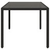 Table de jardin dessus en verre Noir 190x90x75cm Résine tressée 