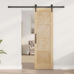 Porte coulissante avec kit de montage 61x198,5 cm en bois de pin massif 