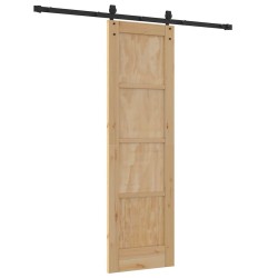 Porte coulissante avec kit de montage 61x198,5 cm en bois de pin massif 