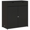 Armoire de rangement de jardin noir 105x55x113cm résine tressée 