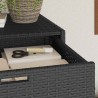 Armoire de rangement de jardin noir 105x55x113cm résine tressée 