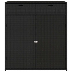 Armoire de rangement de jardin noir 105x55x113cm résine tressée 