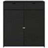 Armoire de rangement de jardin noir 105x55x113cm résine tressée 