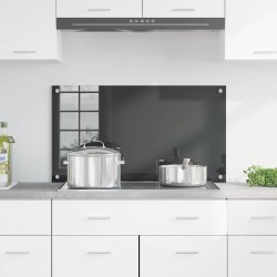 Crédence de cuisine Gris Foncé 90x50x0,6 cm en verre trempé 