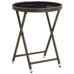 Ensemble de bistro de jardin 3 pièces avec coussins en poly rotin marron 