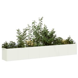 Jardinière blanc 280x40x40 cm acier laminé à froid 