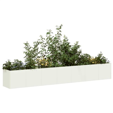 Jardinière blanc 280x40x40 cm acier laminé à froid 