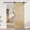 Porte coulissante avec set de matériel 83x202 cm Bois massif Pin 