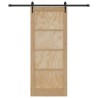 Porte coulissante avec set de matériel 83x202 cm Bois massif Pin 