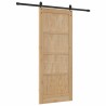 Porte coulissante avec set de matériel 83x202 cm Bois massif Pin 