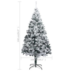 Sapin de Noël artificiel avec neige floquée vert 240 cm PVC 