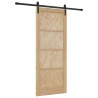 Porte coulissante avec quincaillerie 83x202 cm en bois massif 
