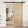 Porte coulissante avec quincaillerie 83x202 cm en bois massif 