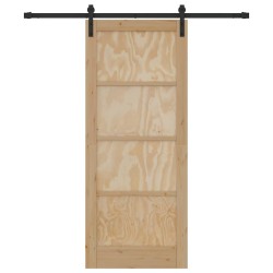 Porte coulissante avec quincaillerie 83x202 cm en bois massif 