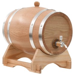 Tonneau à vin avec robinet Chêne massif 12 L 